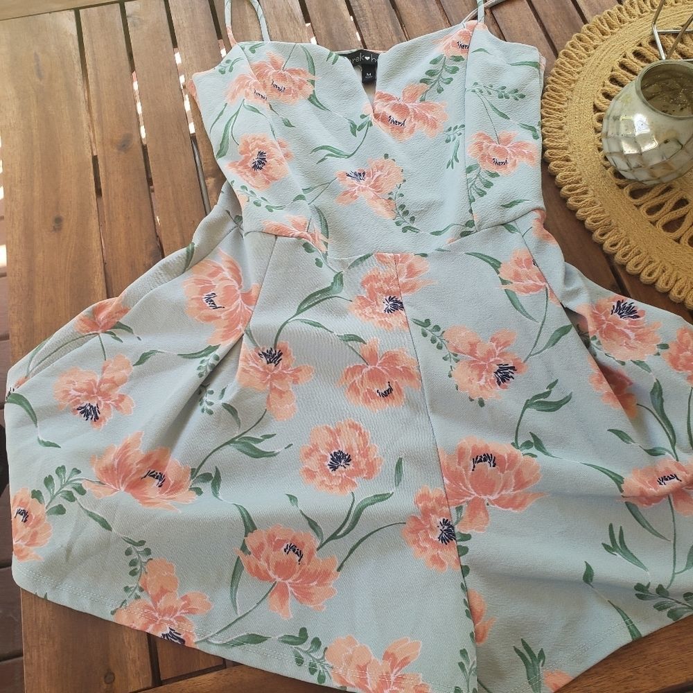 💖Womens Floral Shorts Romper Dress